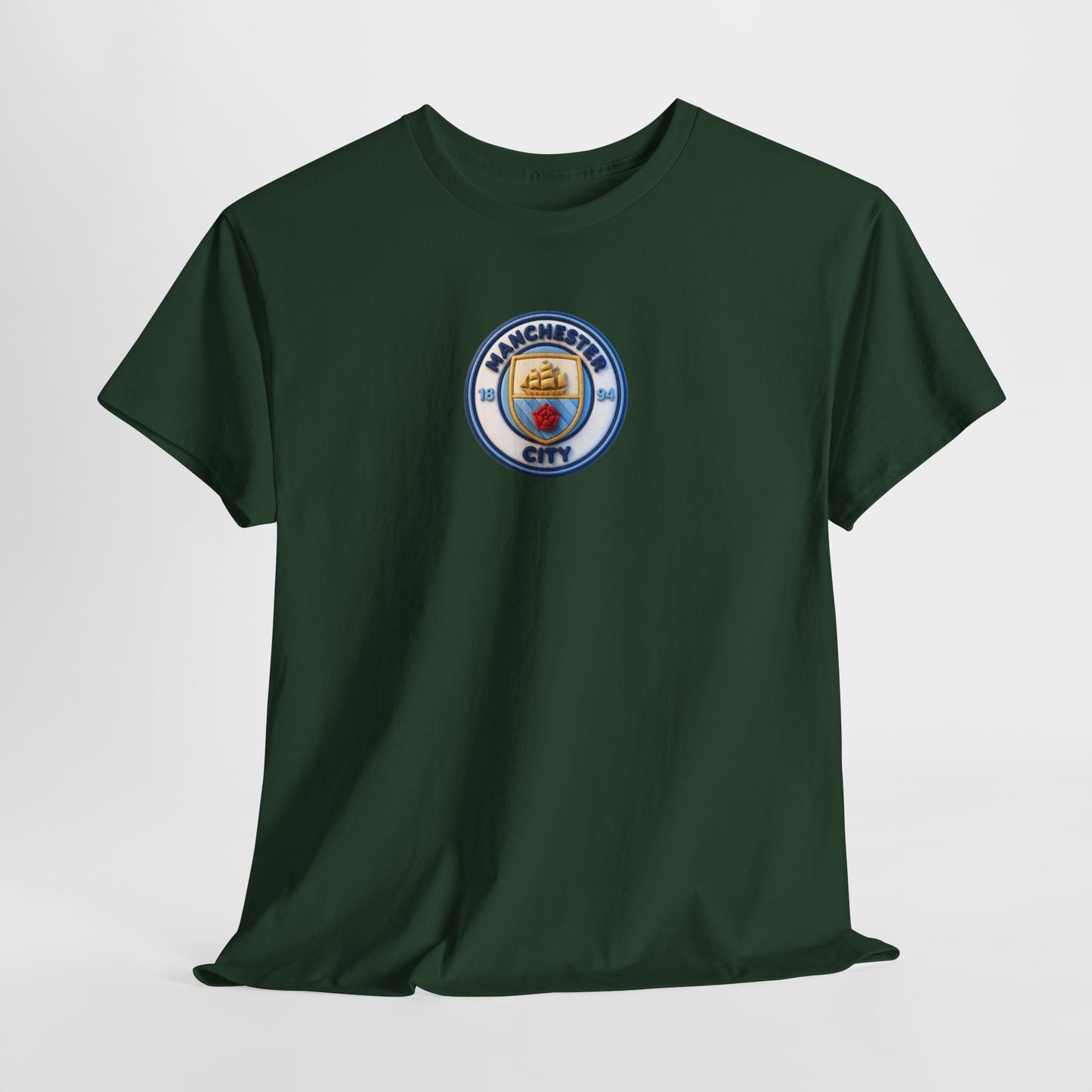 Manchester City Crest Unofficial 3D T-Shirt — Minimal Soccer Logo Tee