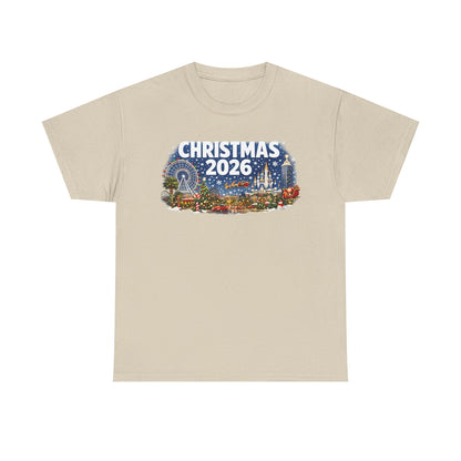 Christmas 2026 Holiday Tee — Festive Winter Village Graphic T-Shirt