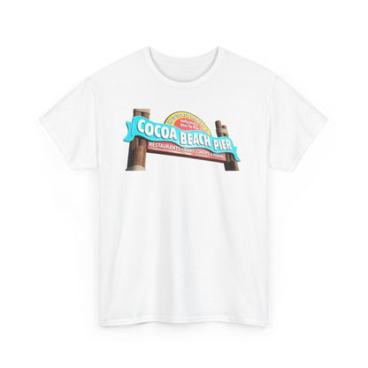 Cocoa Beach Pier T‑Shirt — Retro Beach Sign Vacation Tee