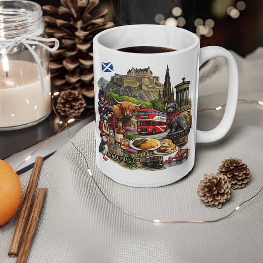 Scotland Souvenir Coffee Mug — Edinburgh Icons Collage (11oz & 15oz)