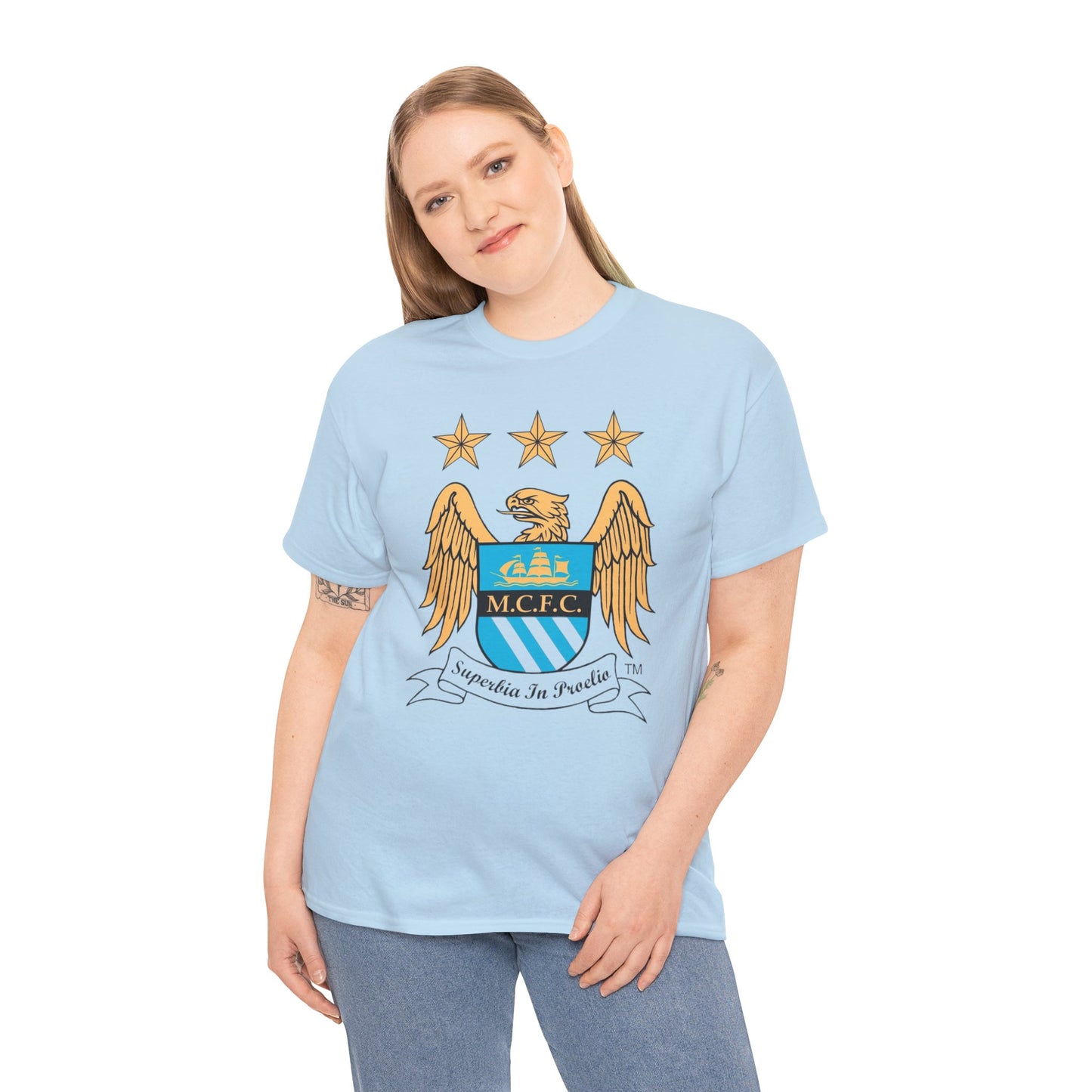 Manchester City Retro Club Crest T‑Shirt — MCFC Vintage Style Club Emblem Tee