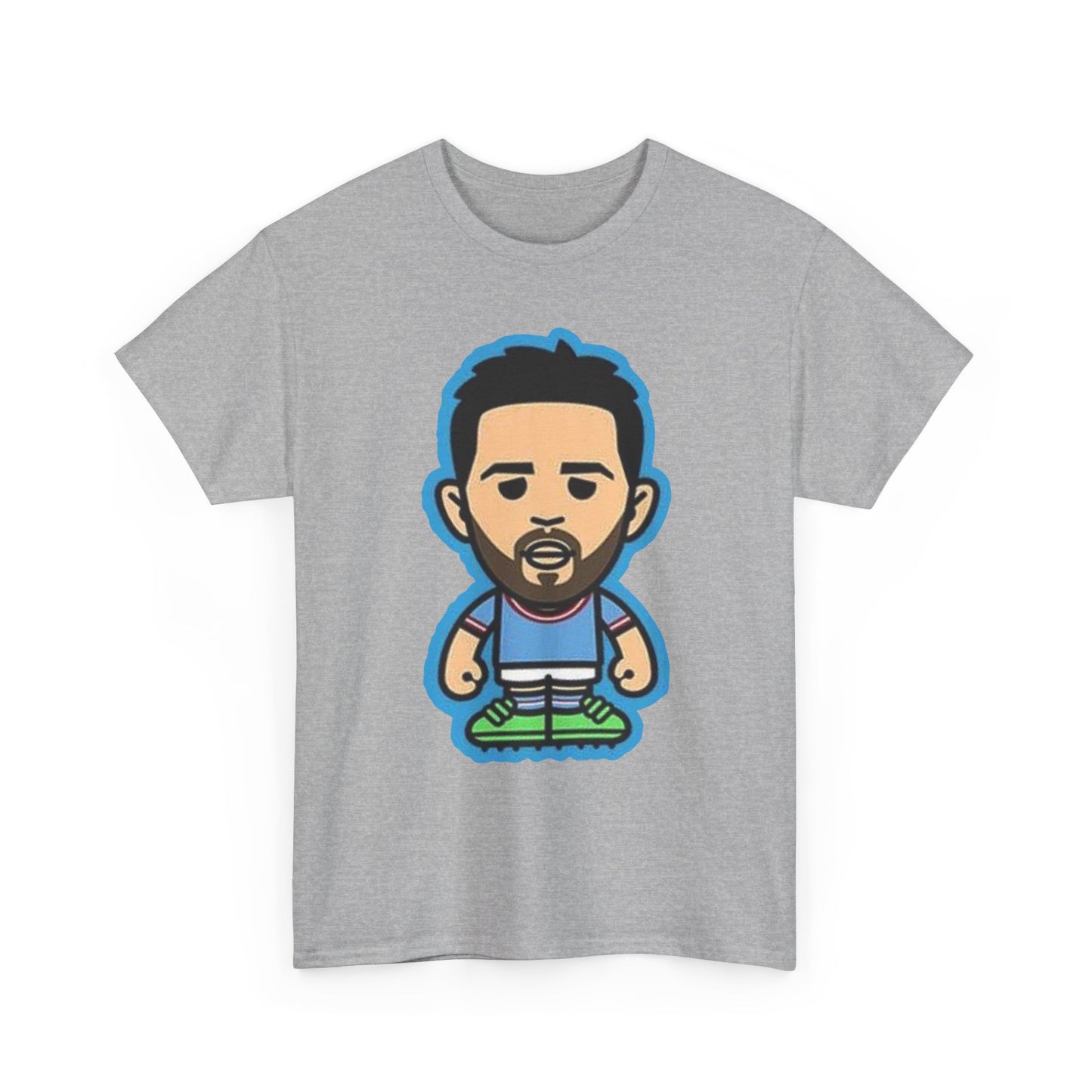 Bernardo Silva Manchester City Legend Graphic Tee — Player Cartoon Front & Tribute Poster Back