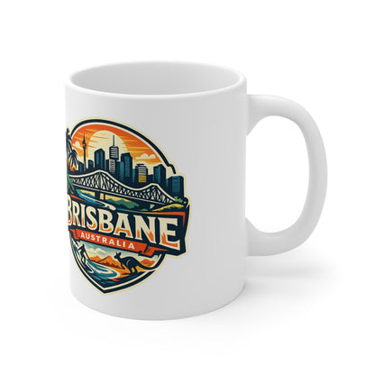 Brisbane Skyline Ceramic Mug — Australia City Souvenir Coffee Cup (11oz & 15oz)