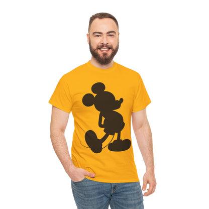Mickey Mouse Silhouette Graphic Tee — Retro Cartoon Shadow T-Shirt