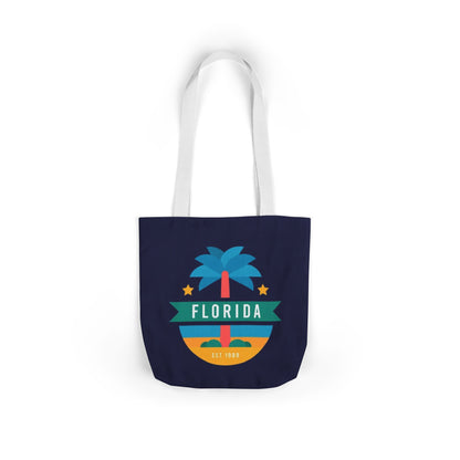Florida Palm Beach Canvas Tote Bag — Retro Sunshine Travel Tote