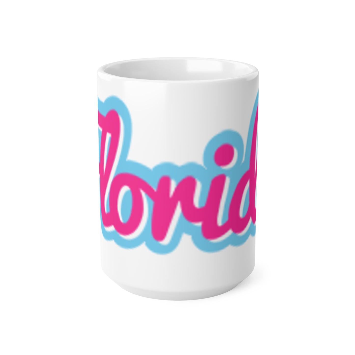 Florida Retro Script Ceramic Coffee Mug – Pink & Blue 11oz/15oz