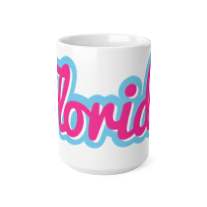 Florida Retro Script Ceramic Coffee Mug – Pink & Blue 11oz/15oz