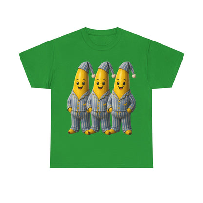Bananas in Pyjamas – Three Smiling Bananas in Striped Pajamas Graphic T-Shirt