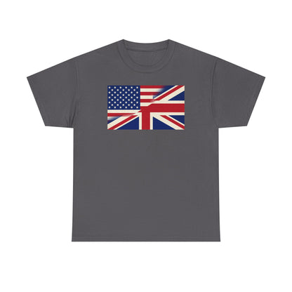 USA-UK Flag Graphic Tee — American British Union Jack Mashup T-Shirt