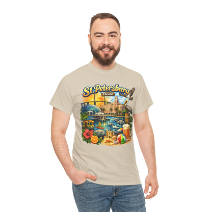 St. Petersburg Florida Retro Beach Scene T-Shirt