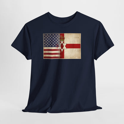 USA / Northern Ireland Flag T-Shirt – Vintage USA & Ulster Cross Tee