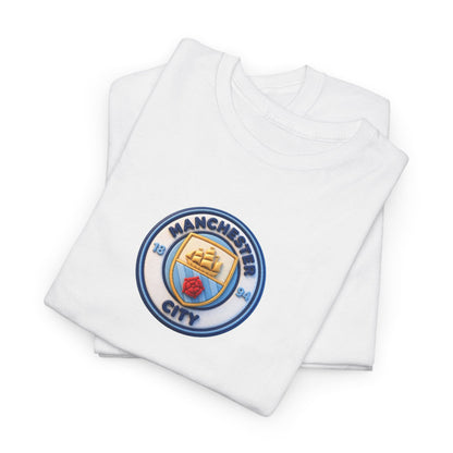 Manchester City Crest Unofficial 3D T-Shirt — Minimal Soccer Logo Tee