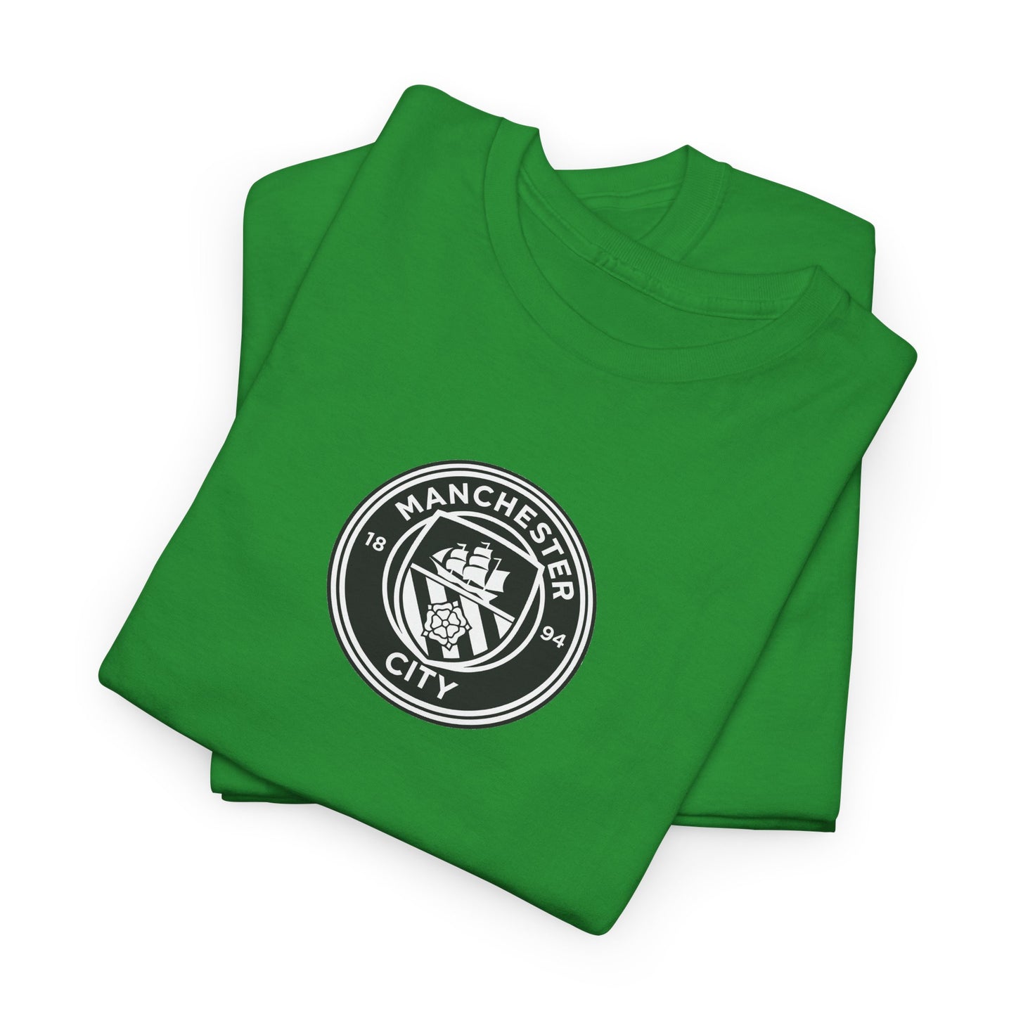 Man City Unofficial T-Shirt — Vintage Crest Logo Tee (Small Chest Emblem)