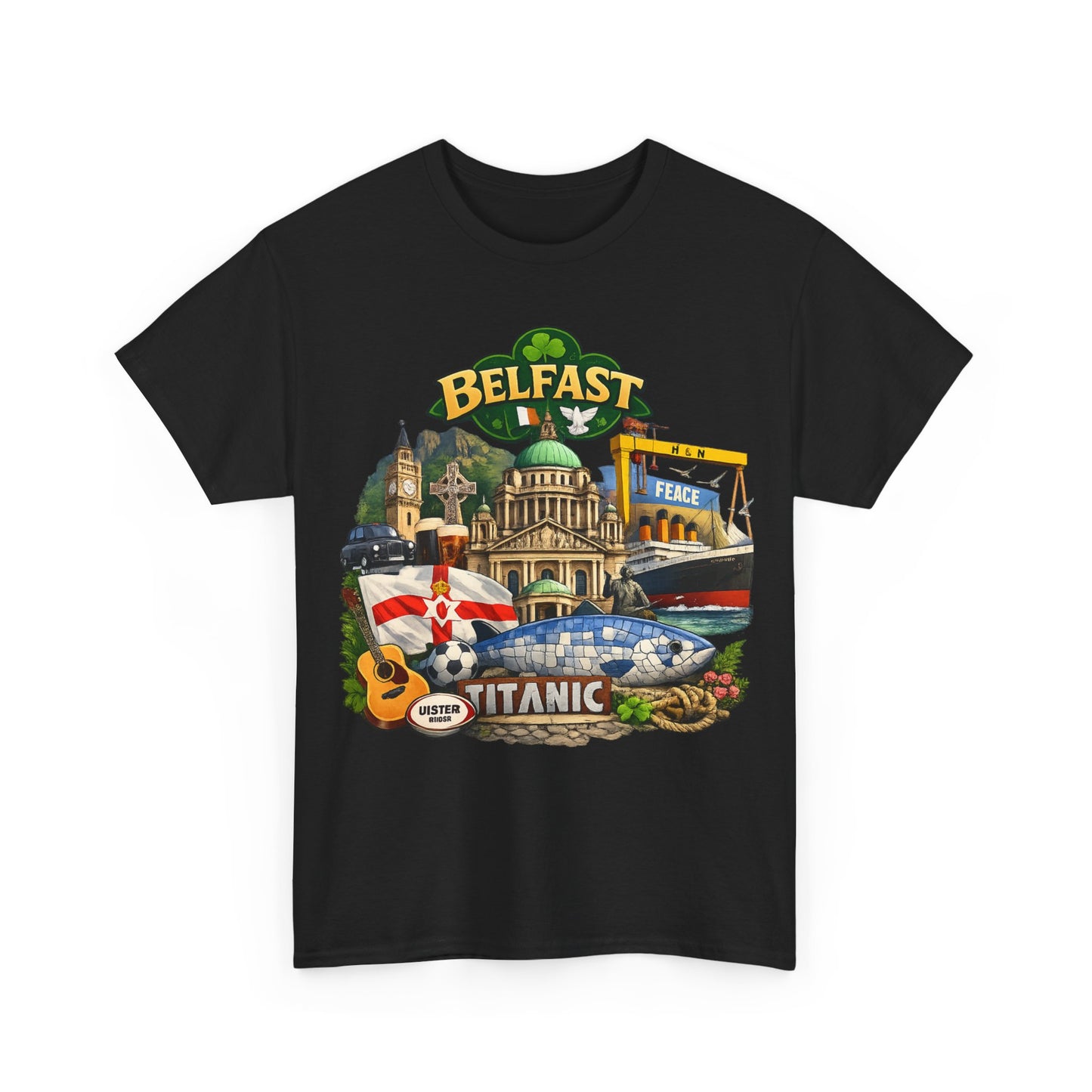Belfast Collage T-Shirt – Titanic & City Landmarks Souvenir Tee