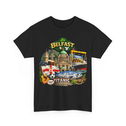 Belfast Collage T-Shirt – Titanic & City Landmarks Souvenir Tee