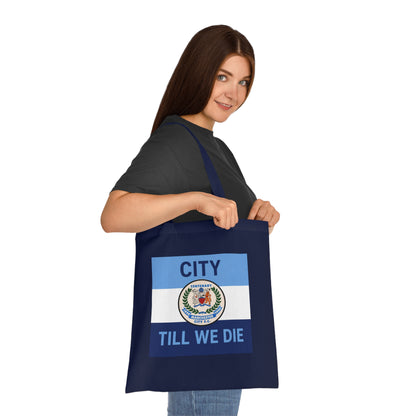 City Till We Die Cotton Tote - Football Fan Flag Tote Bag