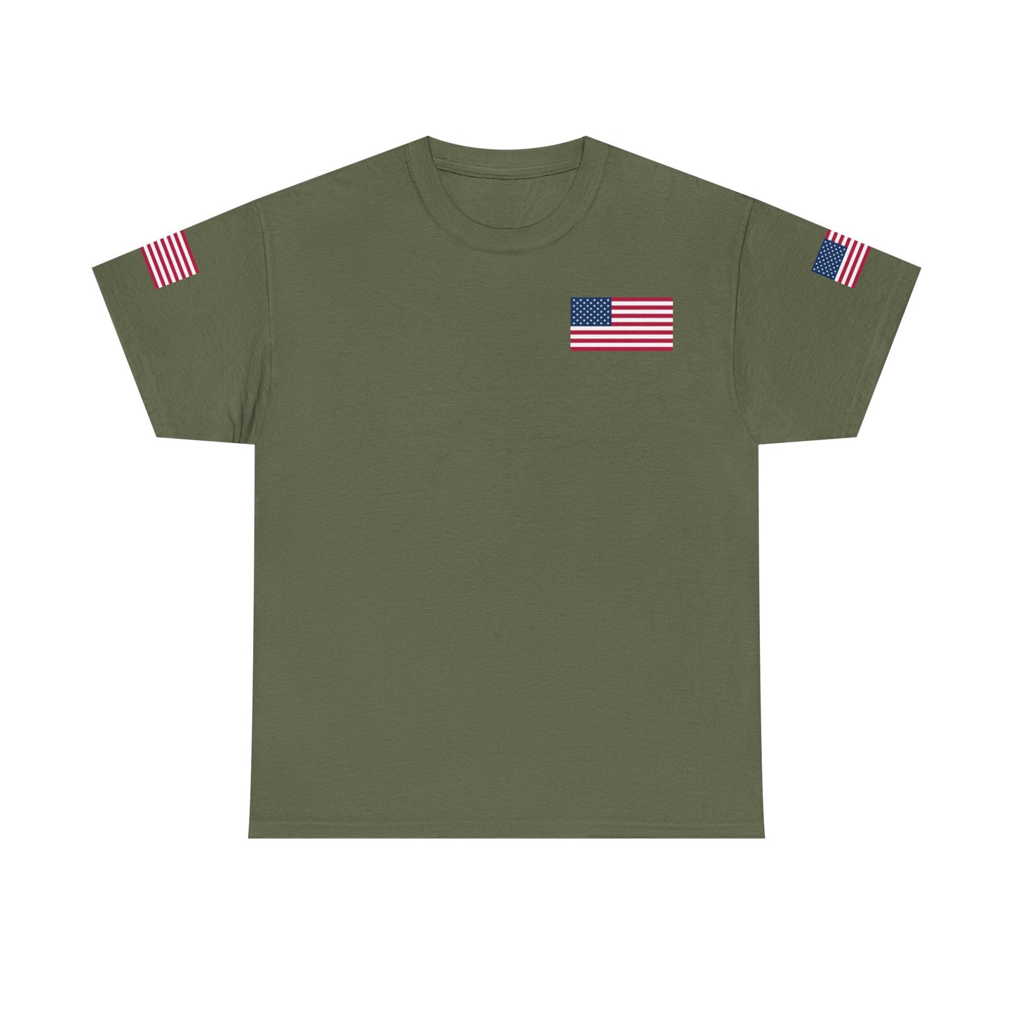 Team USA Flag T‑Shirt — Patriotic Navy Tee with Back Shield Logo
