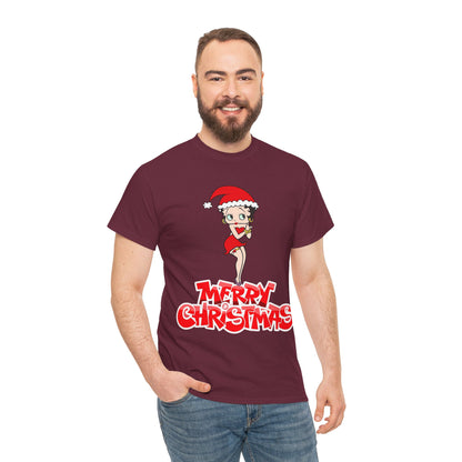 Christmas Betty Boop Tee - 'Merry Christmas' Holiday Graphic Shirt