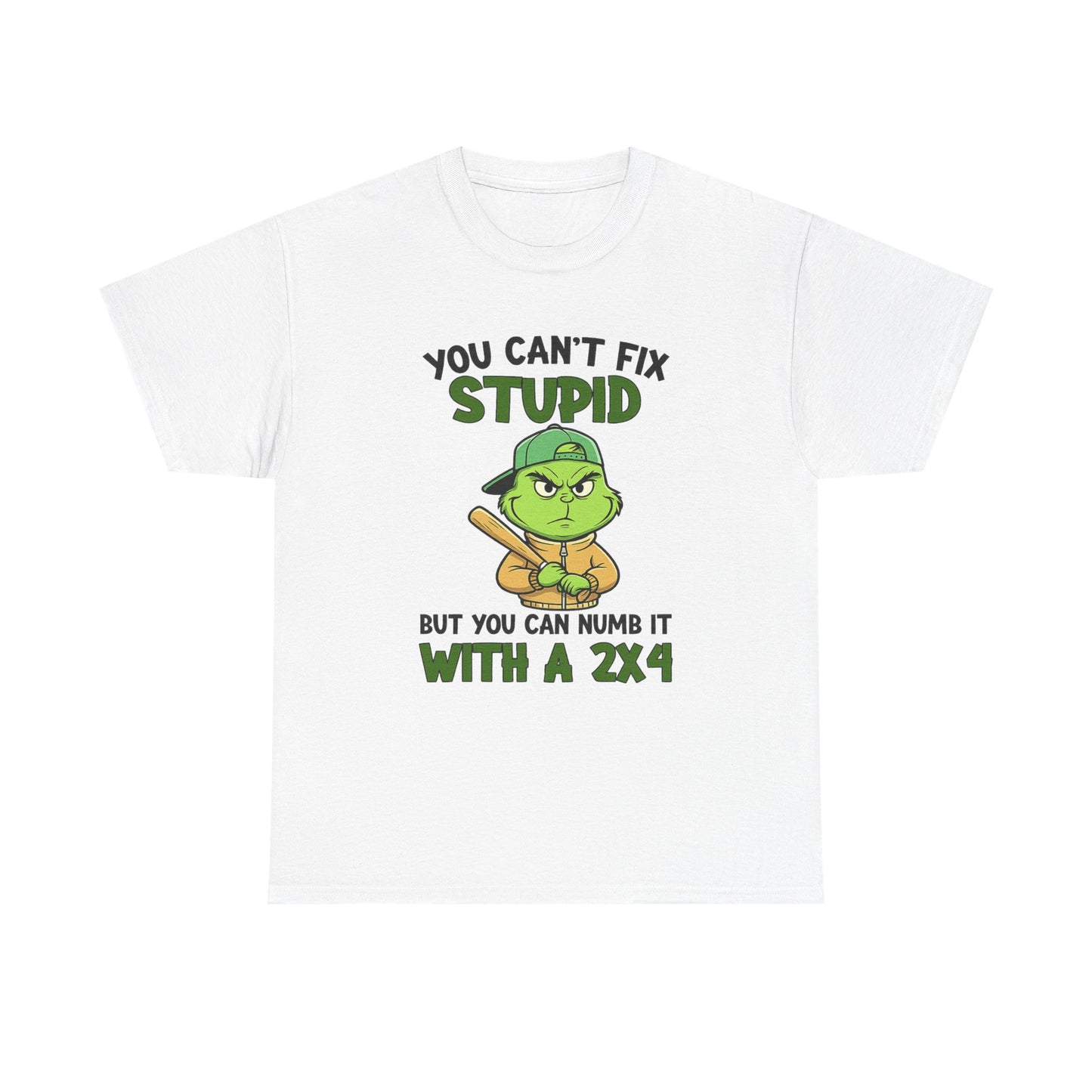 Funny Carpenter T‑Shirt — "You Can't Fix Stupid But You Can Numb It With a 2x4"