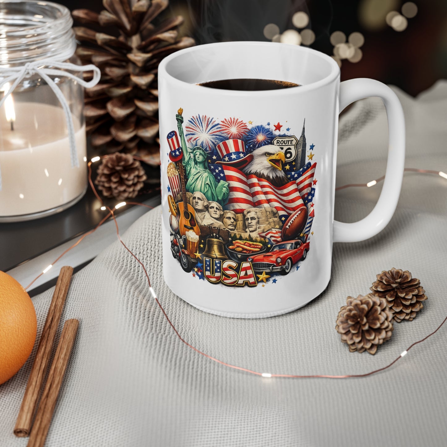 Patriotic USA Coffee Mug — 11oz & 15oz Ceramic