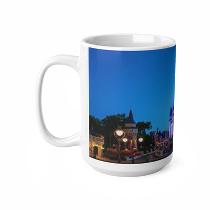 Disney Castle Nightscape Mug — Scenic Theme Park Castle Ceramic Coffee Cup (11oz, 15oz)