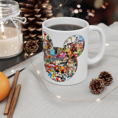 Disney Character Collage Mug — Mickey Head 11oz & 15oz Ceramic Coffee Cup