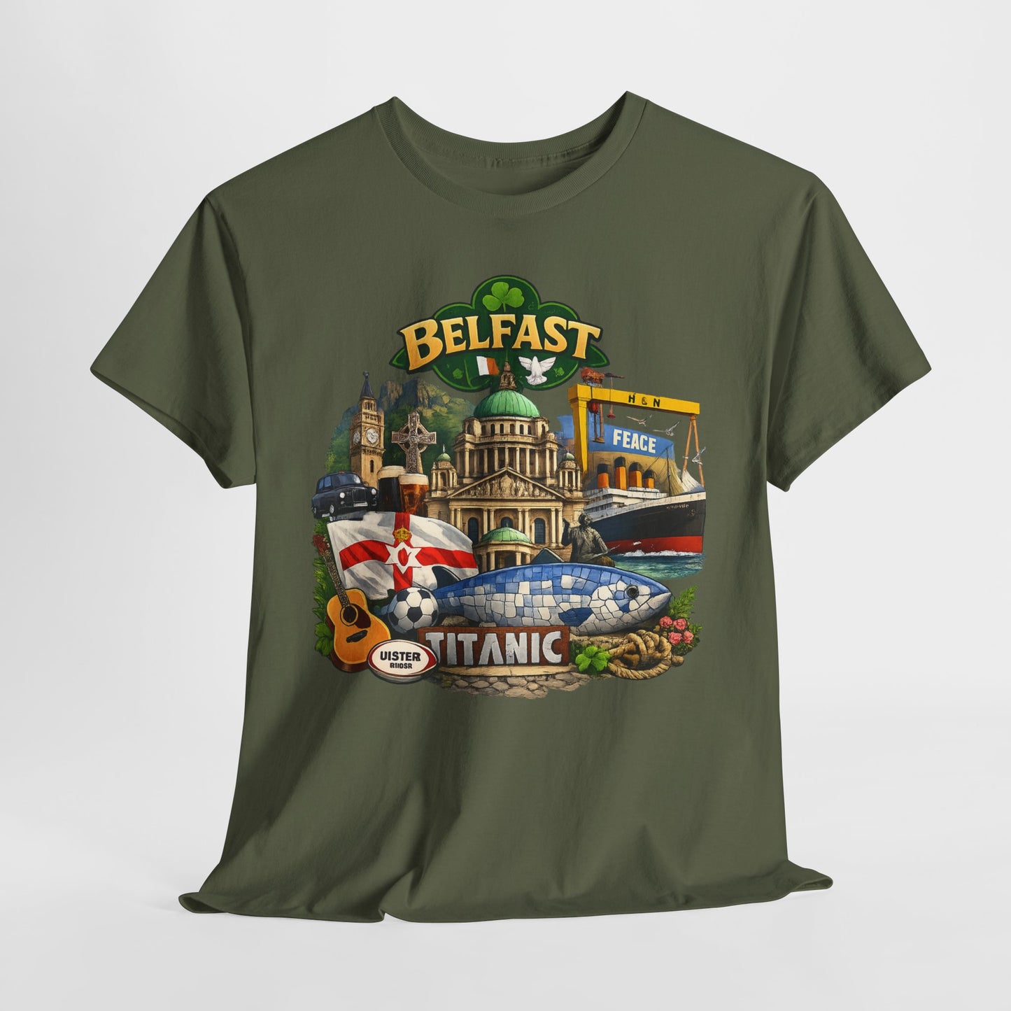 Belfast Collage T-Shirt – Titanic & City Landmarks Souvenir Tee