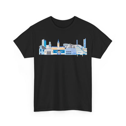Manchester City Skyline Tee — Minimal Blue Urban Landscape T‑Shirt