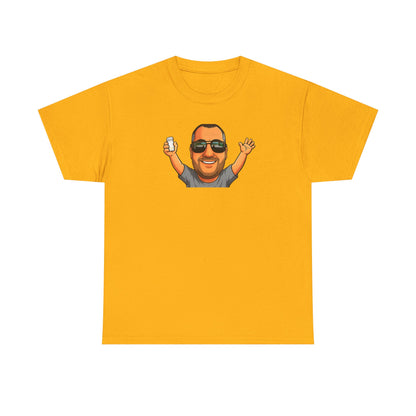 Funny Graphic T-Shirt — "I Have Absolutely No Intention of Behaving Myself" Cartoon Portrait Tee