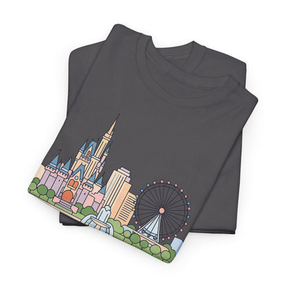 Orlando Skyline T-Shirt — Cute Cityscape Graphic Tee with 'Orlando' Text
