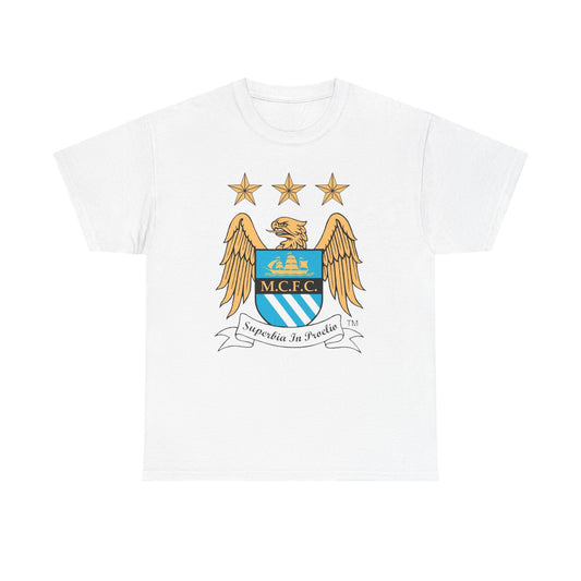 Manchester City Retro Club Crest T‑Shirt — MCFC Vintage Style Club Emblem Tee