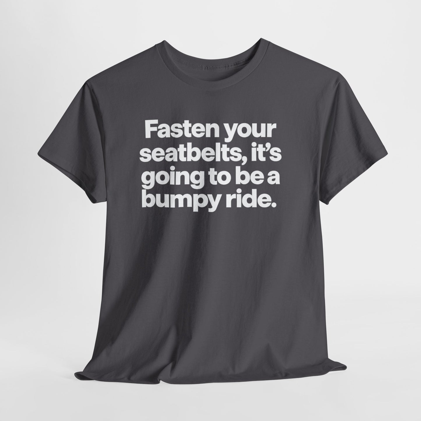 Fasten Your Seatbelts Tee — 'Fasten your seatbelts, it's going to be a bumpy ride.' Graphic T‑Shirt