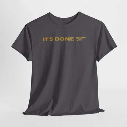 It's Done Arsenal Champions T-Shirt – Minimalist Gold Script Tee