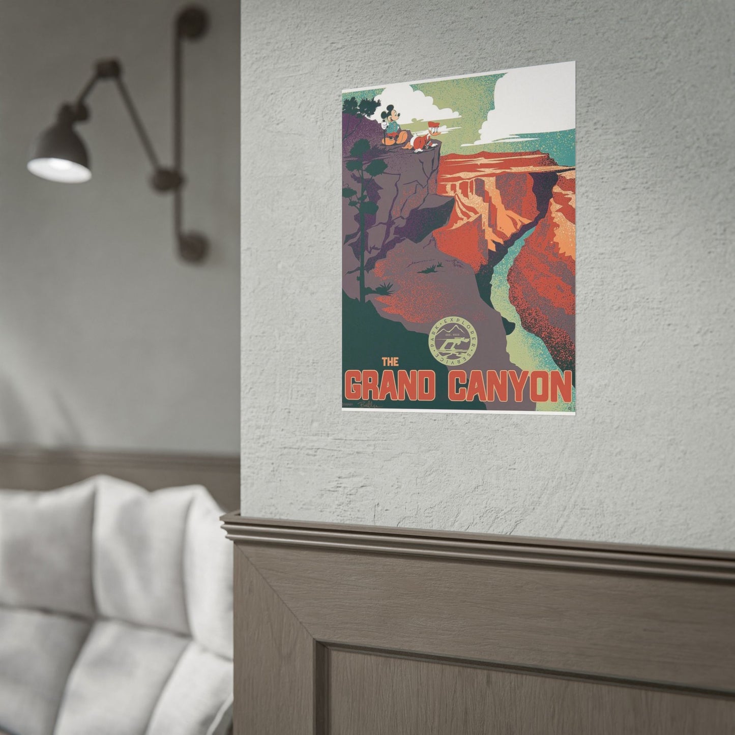 Grand Canyon Retro Travel Poster - Rolled Poster