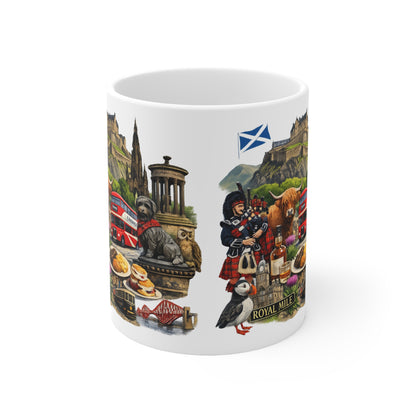 Scotland Souvenir Coffee Mug — Edinburgh Icons Collage (11oz & 15oz)