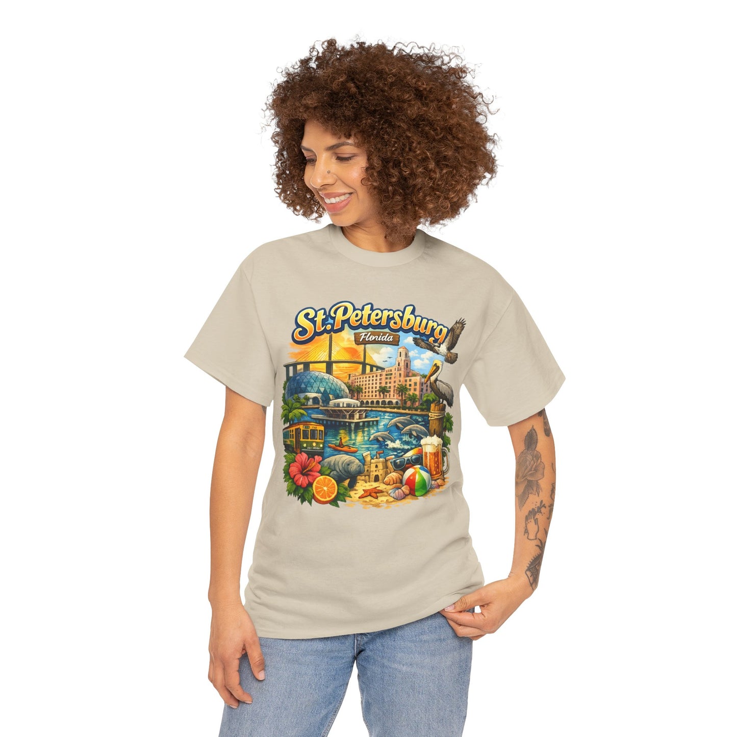 St. Petersburg Florida Retro Beach Scene T-Shirt