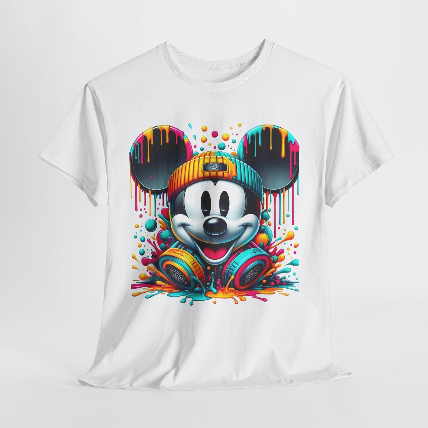 Colorful Pop Art Mickey Mouse Tee - Vibrant Drip Graphic T-Shirt