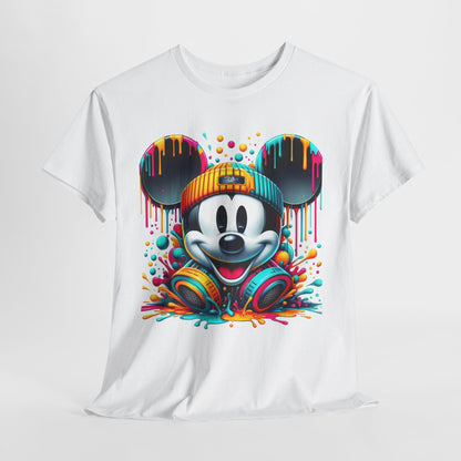 Colorful Pop Art Mickey Mouse Tee - Vibrant Drip Graphic T-Shirt