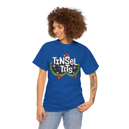 T-Shirt — "Tinsel Tits" Funny Christmas Wreath Holiday Tee