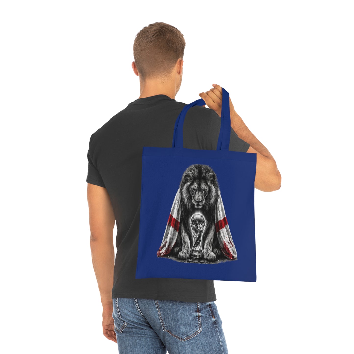 England Lion Tote Bag – Protective Lion Illustration Cotton Tote
