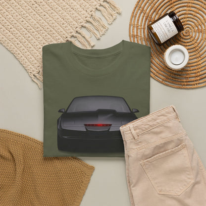 KITT-Inspired Retro Sports Car Tee — Front View Knight Rider Car Graphic Shirt