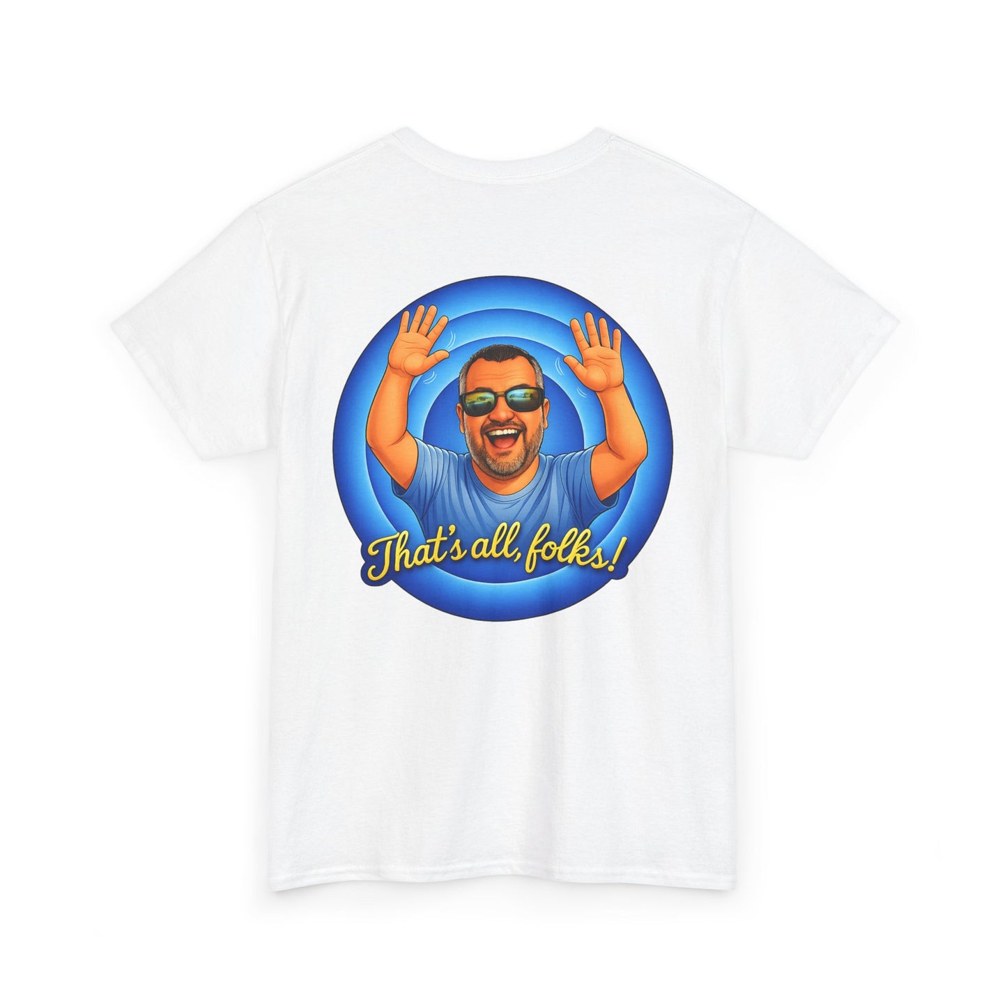 T-Shirt — "That's All, Folks!" Waving Portrait Graphic Tee
