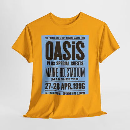 Oasis 1996 Maine Road Tour Poster T‑Shirt — Maine Rd. Stadium Concert Tee