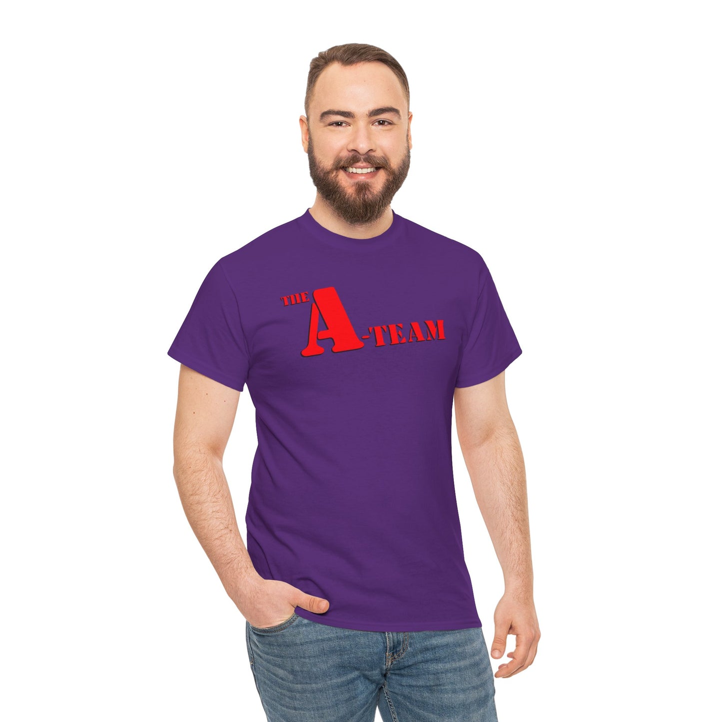 A-Team Graphic Tee — Retro Red Logo Vintage Crew T-Shirt