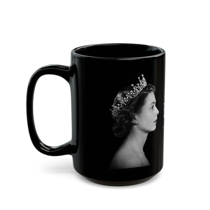 Queen Elizabeth II Memorial Black Mug – E II R Tribute Design (1926–2022)