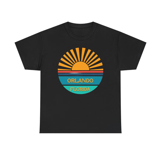 Orlando Florida Sunset T-Shirt – Retro Sunburst Vacation Tee