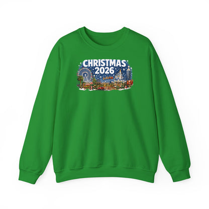 Christmas 2026 Holiday Sweatshirt – Festive Winter Cityscape Crewneck