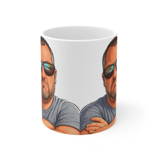Grumpy Man Ceramic Coffee Cups, 11oz, 15oz