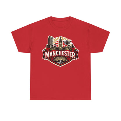 Manchester England Skyline T-Shirt — Vintage City Crest Tee