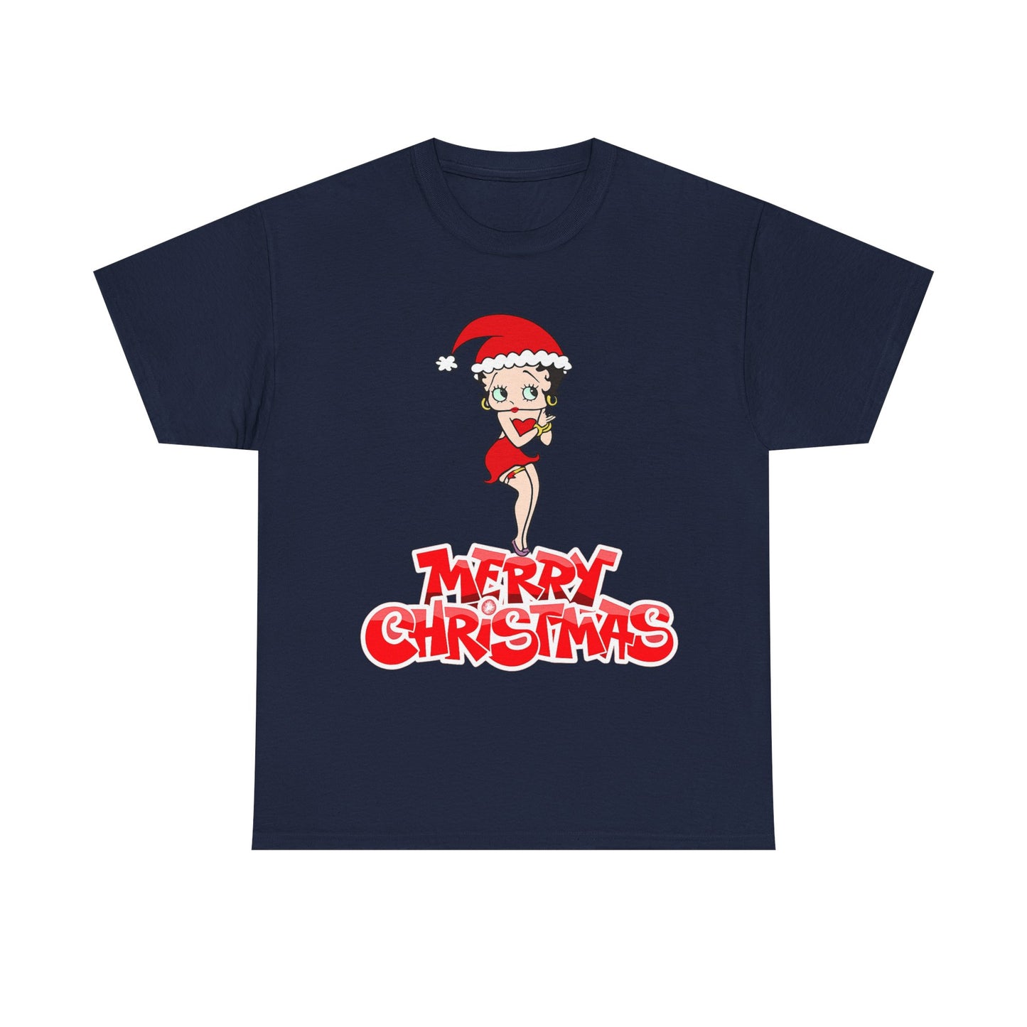 Christmas Betty Boop Tee - 'Merry Christmas' Holiday Graphic Shirt